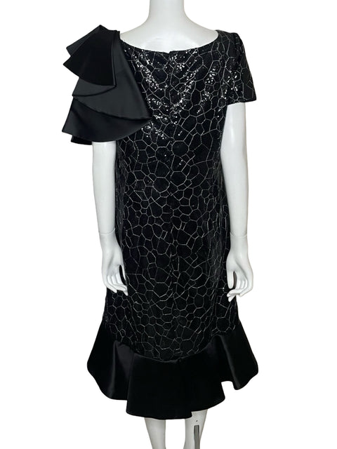 Vestido Just & Me Midi Lentejuelas Negro - Talla XL