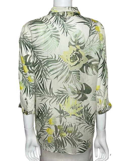 Camisa Massimo Dutti Tropical Verde - Talla 8