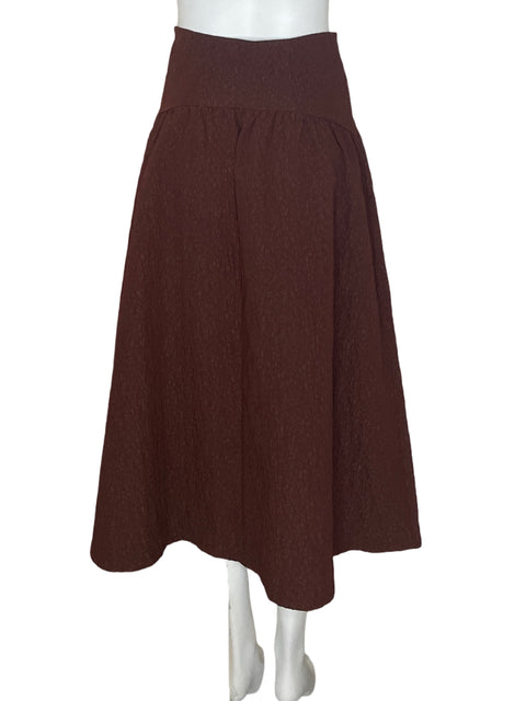 Falda Zara Corte a Texturizado Marrón - Talla M