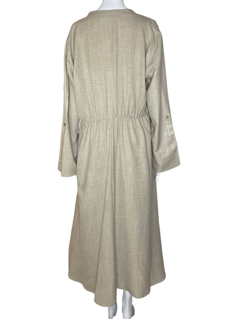 Vestido Emma & Michele Liso Cuello v Beige - Talla XL