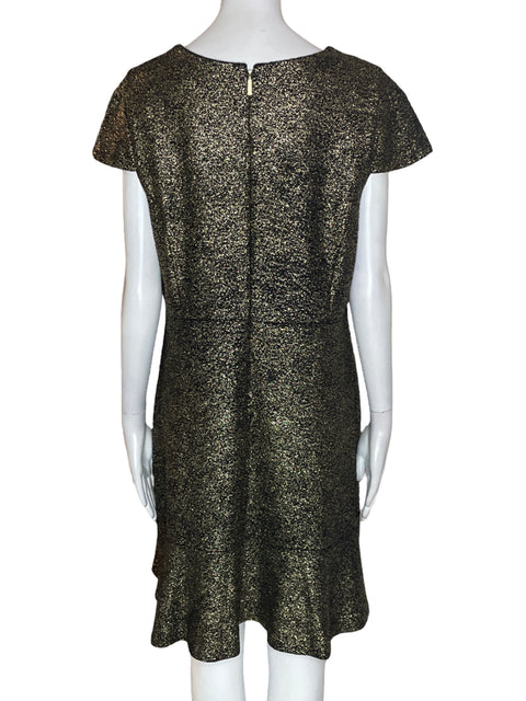Vestido Michael Kors Brillo Manga corta Cuello redondo Dorado - Talla XL