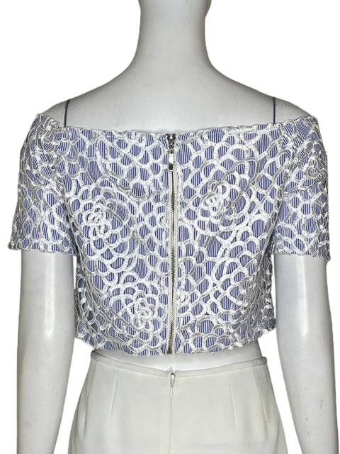 Top Lena Bordado Azul - Talla L