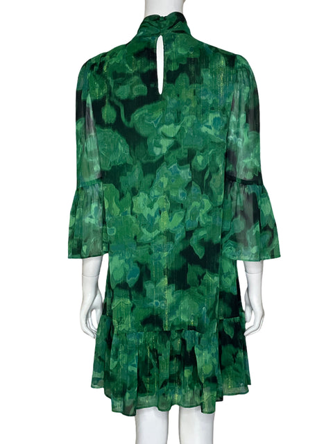 Vestido Calvin Klein Midi Metalizado Verde - Talla 4