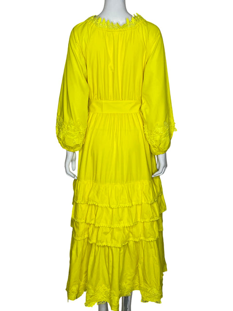 Vestido Via Vai Maxi Vuelos Amarillo - Talla M