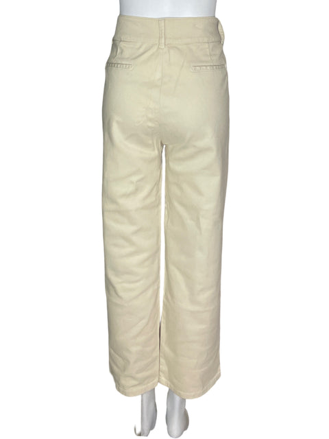 Pantalón Punto Blanco Bolsillo Recto Beige - Talla 10