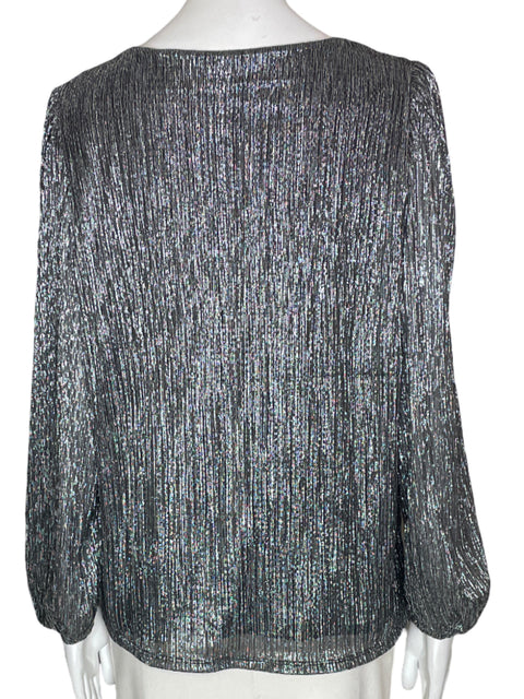Blusa Nine West Brillo Cuello v Plateado - Talla L