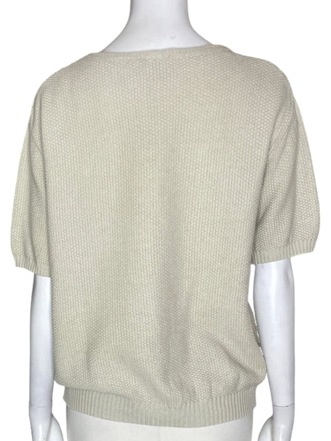 Blusa Liasport Tejido Manga corta Cuello redondo Beige - Talla L