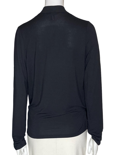 Blusa Banana Republic Liso Cruzado Negro - Talla M