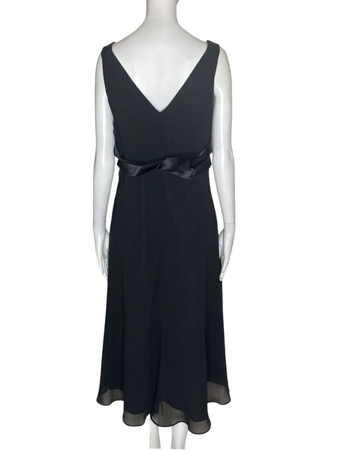 Vestido Evan Picone Sin tiras Cuello v Suelto Negro - Talla 12