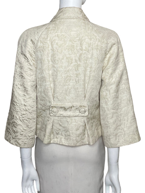 Blazer Emma James Jacquard Bolsillos Blanco - Talla 8