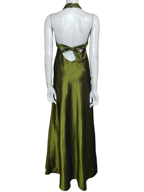 Vestido Vicio Maxi Satinado Verde - Talla 8