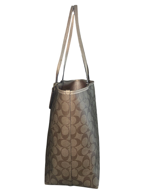 Cartera Coach Reversible City Tote Dorado - Talla U