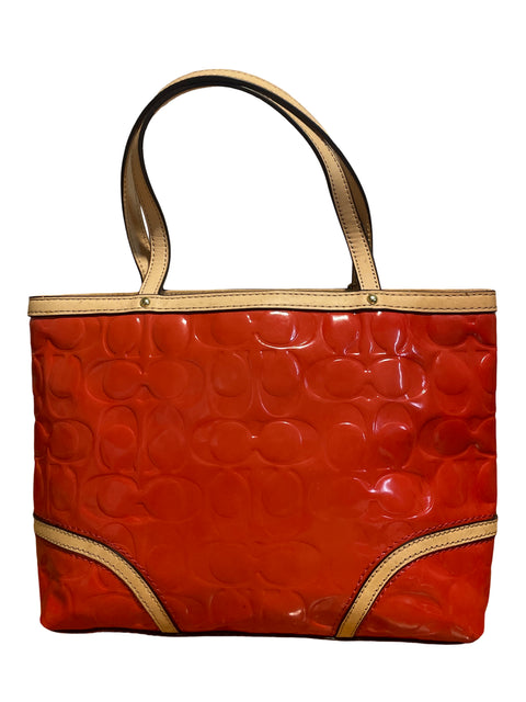 Cartera Coach Peyton Signature Embossed Naranja - Talla U