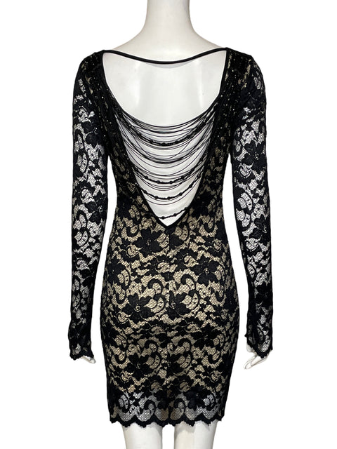Vestido Sentimental Ny Encaje Negro - Talla M