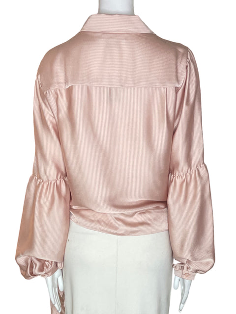 Blusa Michael Kors Rayas Manga larga Amarrado Rosado - Talla L