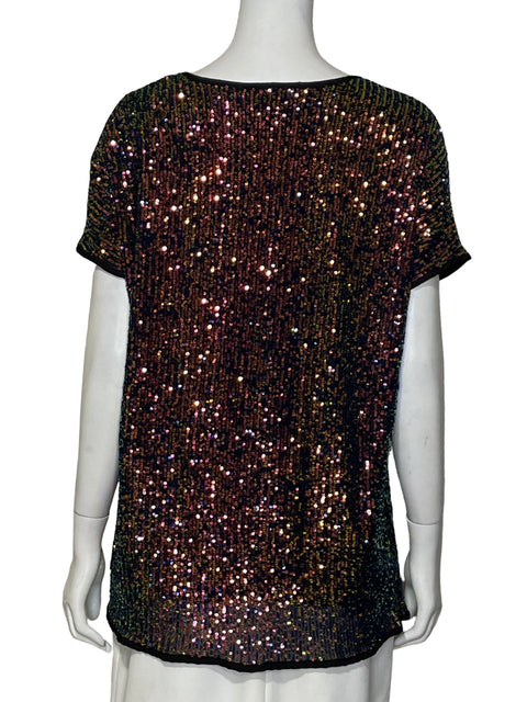 Blusa Glitter Ave Boutique Lentejuelas Negro - Talla M