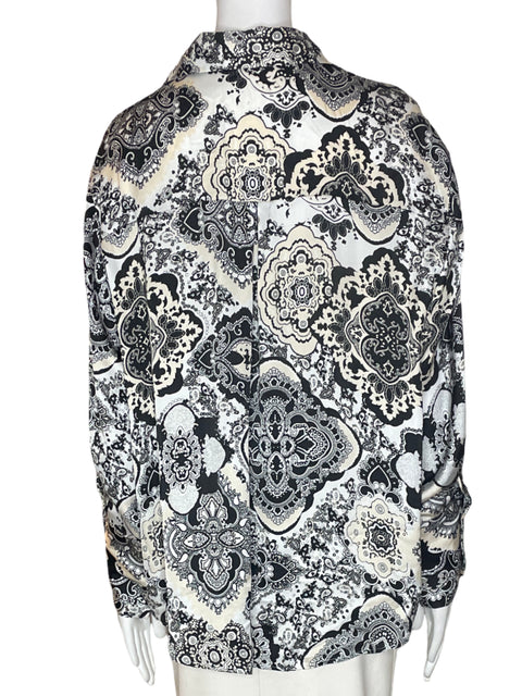 Blusa Zara Estampado Botones Negro - Talla L