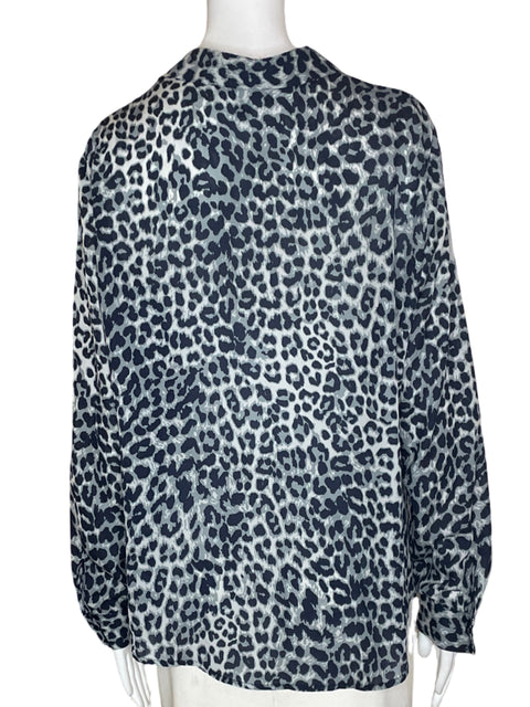 Blusa Jones New York Animal print Manga larga Negro - Talla 12