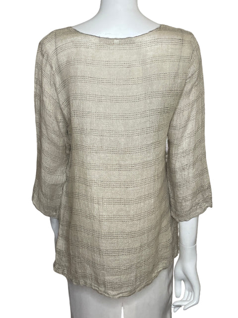 Blusa Marila Tejido Media manga Beige - Talla M