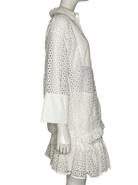 Vestido Aje Midi Encaje Blanco - Talla 10