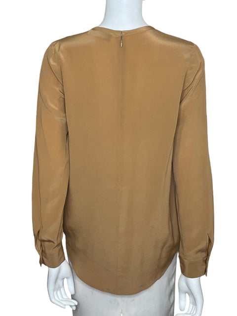 Blusa Magaschoni Manga larga Escotada Beige - Talla M