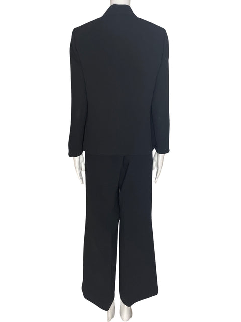 Conjunto Kasper Liso Abierto Manga larga Negro - Talla 10
