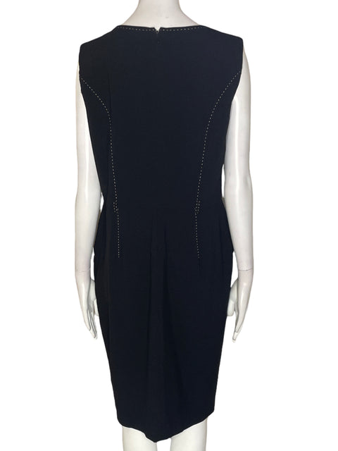 Vestido Evan-picone Sin mangas Puntadas Negro - Talla 12