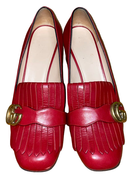 Zapato Gucci Marmot Loafer Tacón bajo Rojo - Talla 38