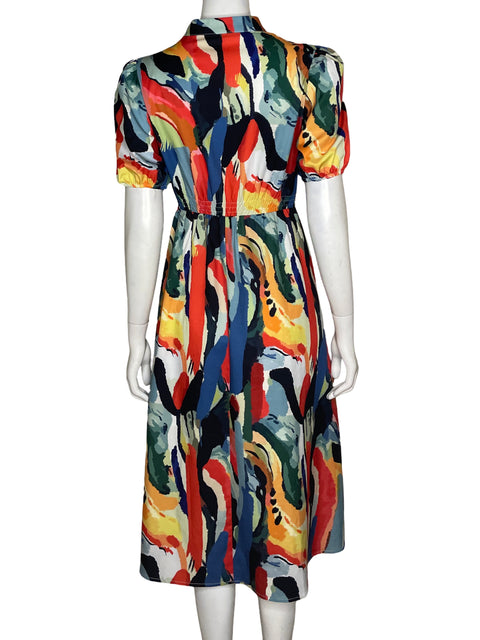 Vestido Miss Kelly 1999 Estampado Naranja - Talla S
