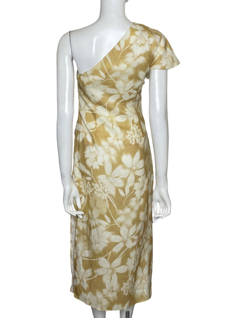 Vestido Mango One shoulder Midi Amarillo - Talla 2