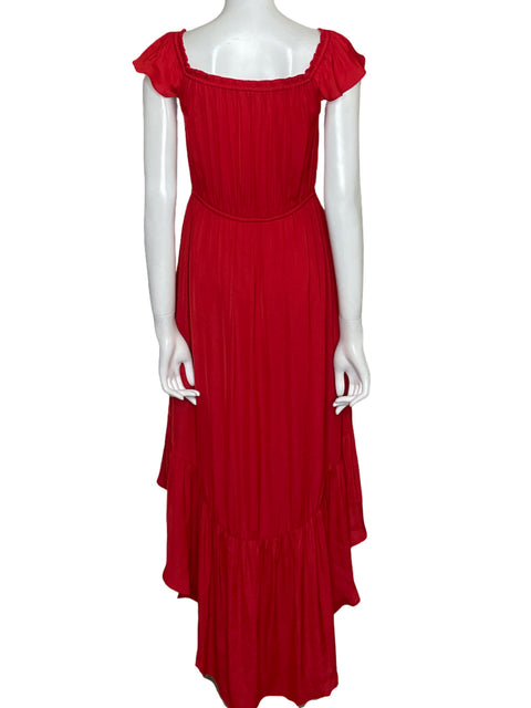 Vestido Naked Zebra Asimétrico Botones Rojo - Talla S