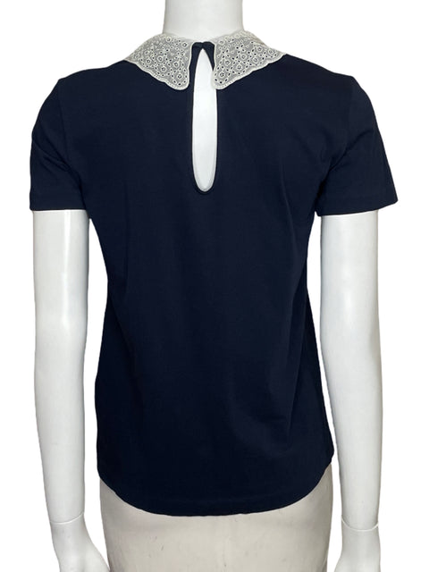 Top Sandro Cuello peter pan Azul - Talla 0