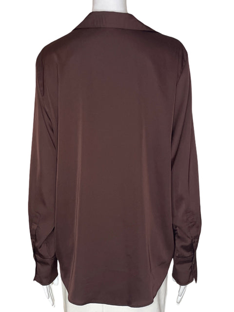 Blusa Tesoro Tps Botones Manga larga Marrón - Talla M