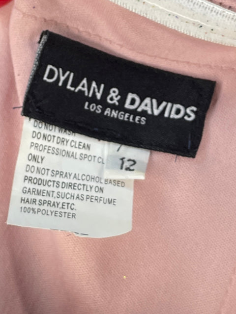 Vestido De Fiesta Dylan & Davids Maxi Brillo Rosado - Talla 12