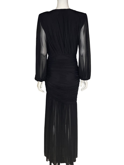 Vestido Cameo Maxi Cuello v Negro - Talla M