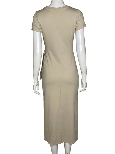 Vestido Tesoro Tps Detalle Anudado Lateral Beige - Talla S