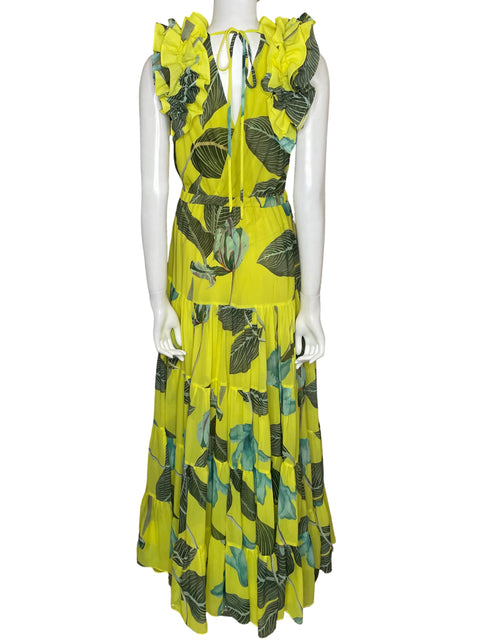 Vestido Vtch Maxi Tropical Amarillo - Talla M