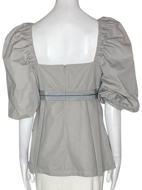 Blusa Silvia Tcherassi Abullonado Fajon Suelto Gris - Talla S