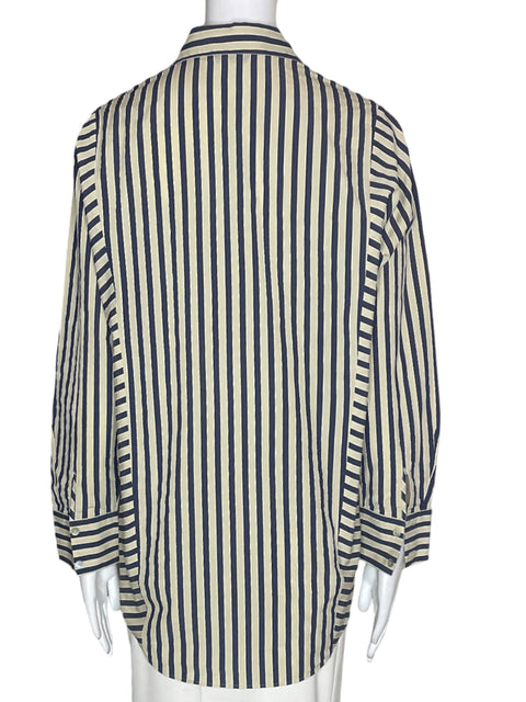 Blusa Massimo Dutti Rayas Manga larga Gris - Talla XS