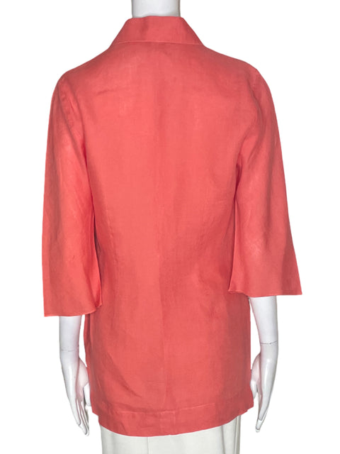 Blusa Ketty Tinoco Liso Botones Manga larga Rosado - Talla 8