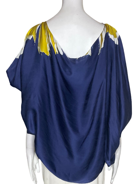 Blusa Silvia Tcherassi Estampado Manga corta Suelto Azul - Talla U