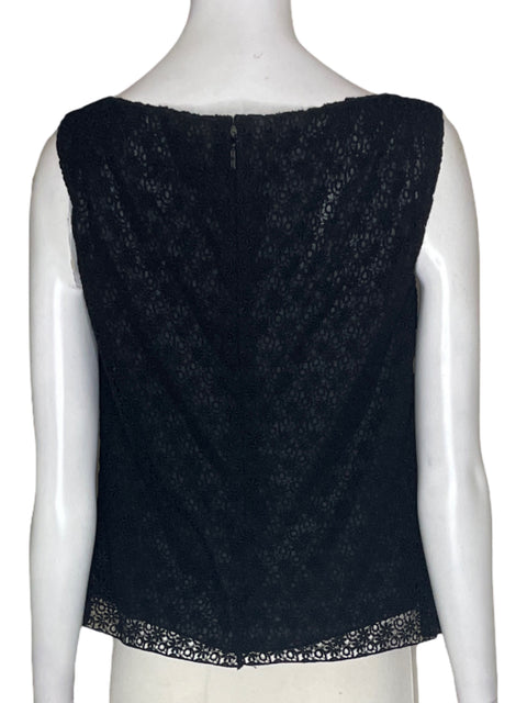 Blusa Carolina Herrera Estampado Tejido Sin mangas Negro - Talla 10