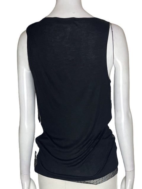Blusa Valentino Sin mangas Transparente Negro - Talla S
