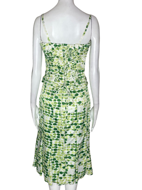 Conjunto Tesoro Tps Estampado Falda/blusa Tiras Verde - Talla 42
