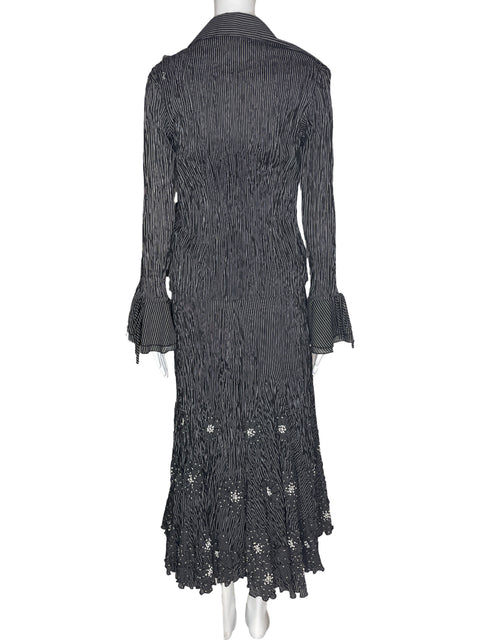 Conjunto Infinitif Rayas Estampado Ajustado Negro - Talla 42