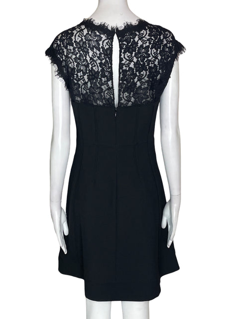Vestido Diane Von Furstenberg Liso Tejido Cuello redondo Negro - Talla 4