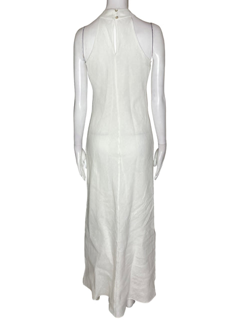 Vestido Tesoro Tps Sin mangas Cuello redondo Maxi Blanco - Talla S