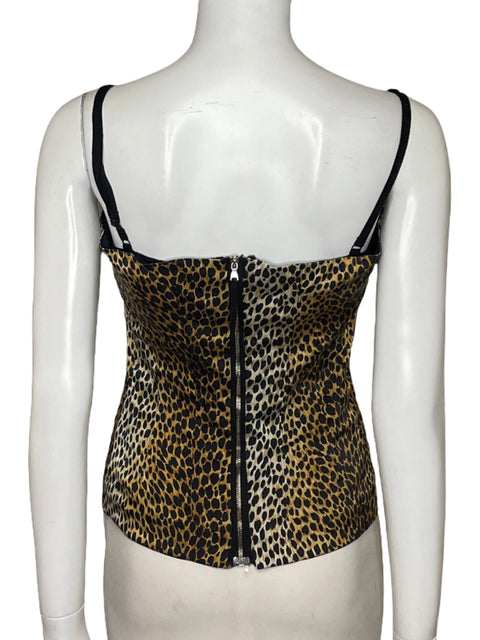 Blusa Dolce & Gabbana Bustier corset Leopard Marrón - Talla 46