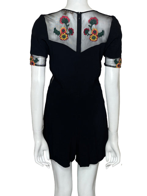 Romper For Love & Lemons Mesh Bordado Negro - Talla M
