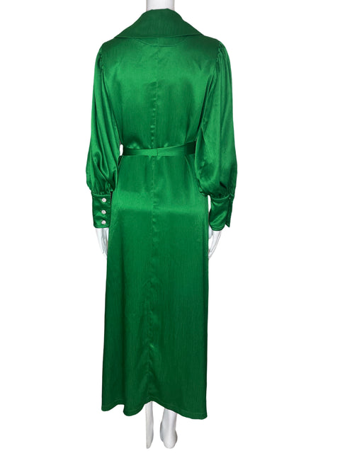 Vestido Curated By Eredita Prendedor Fajon Verde - Talla 0